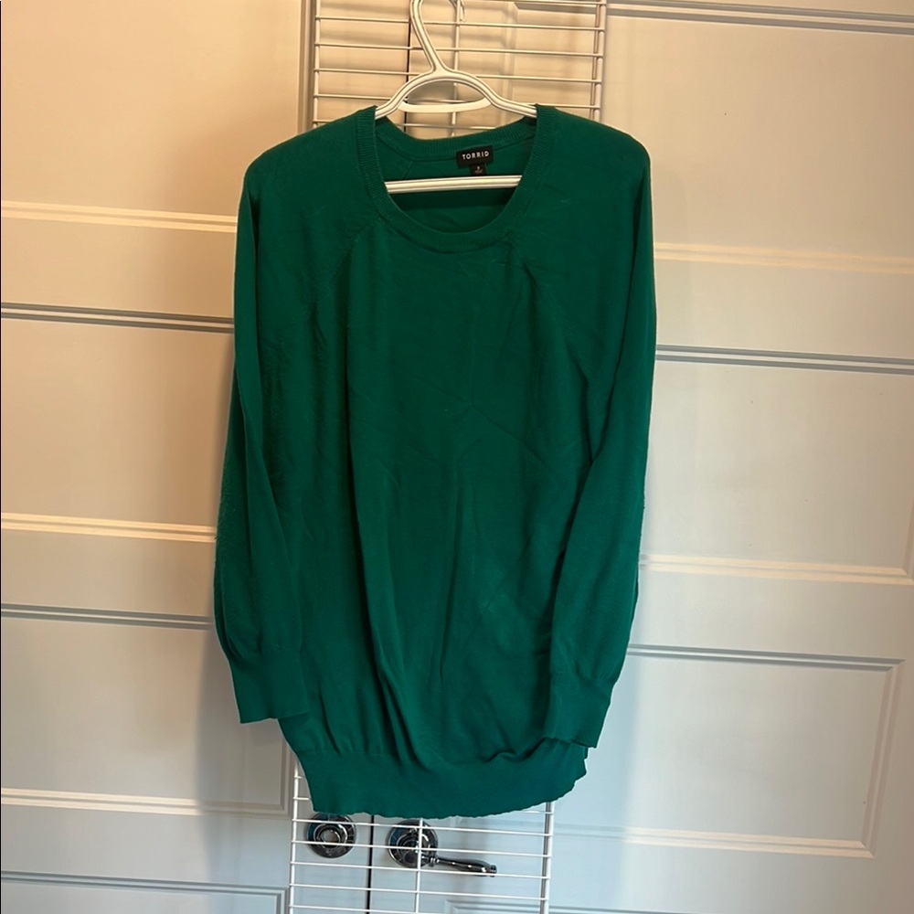 Torrid Green Crew Neck Sweater Soft Knit Relaxed Fit